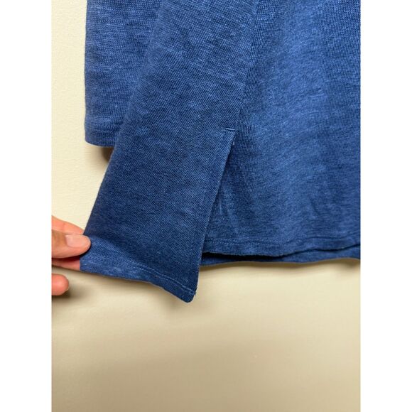 NWT J. JILL Love Linen 100% Linen V-Neck Cardigan Seaside Blue, Sz L - Picture 4 of 10